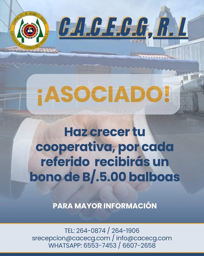 Programa de referidos CACECG - bono de B/.5.00